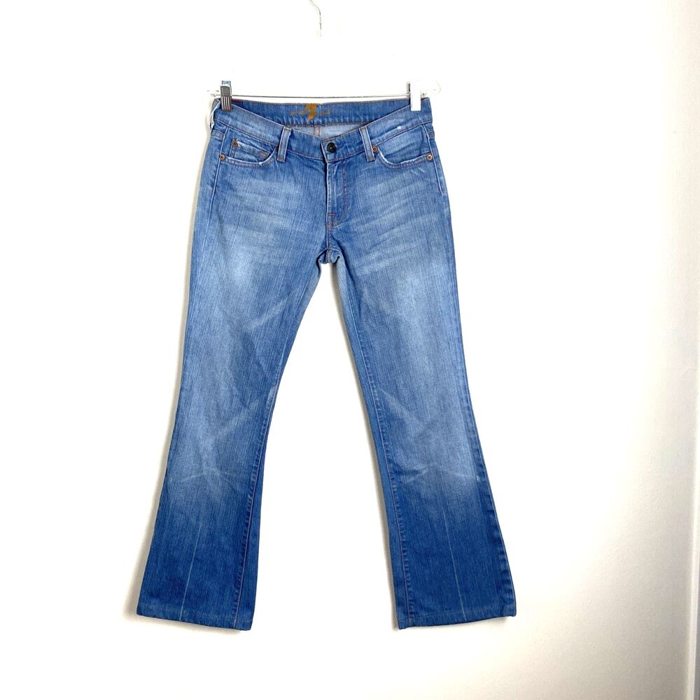 7 For All Mankind Women's Jeans Size 28 Bootcut Blue Low Rise Casual Cowgirl